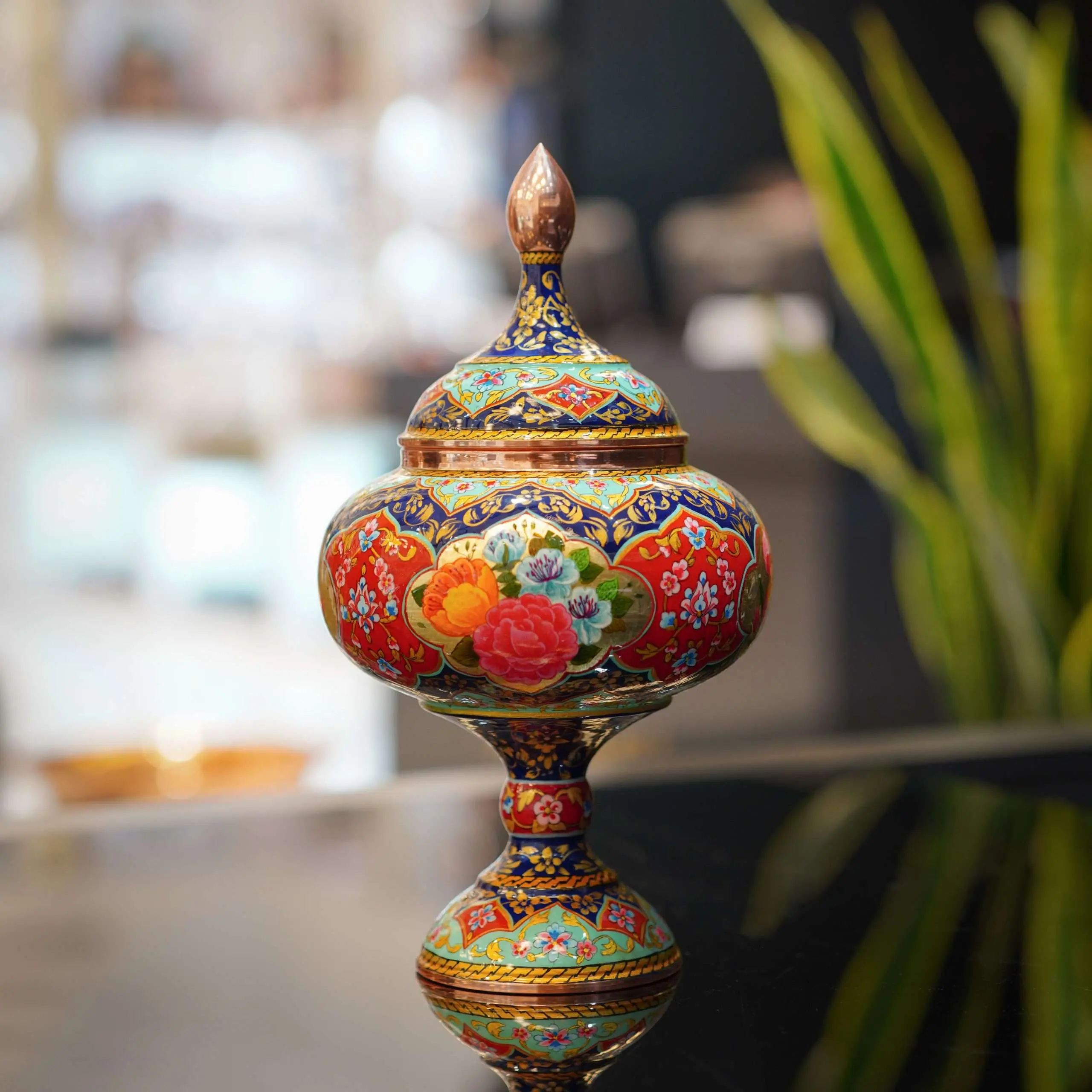 حاوية الشوكولاتة تحف الزهور والطيور